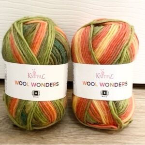 Wool Wonders Knitpal Yarn Skeins Lot of 2 NEW - Yarn Weight 4 Medium
